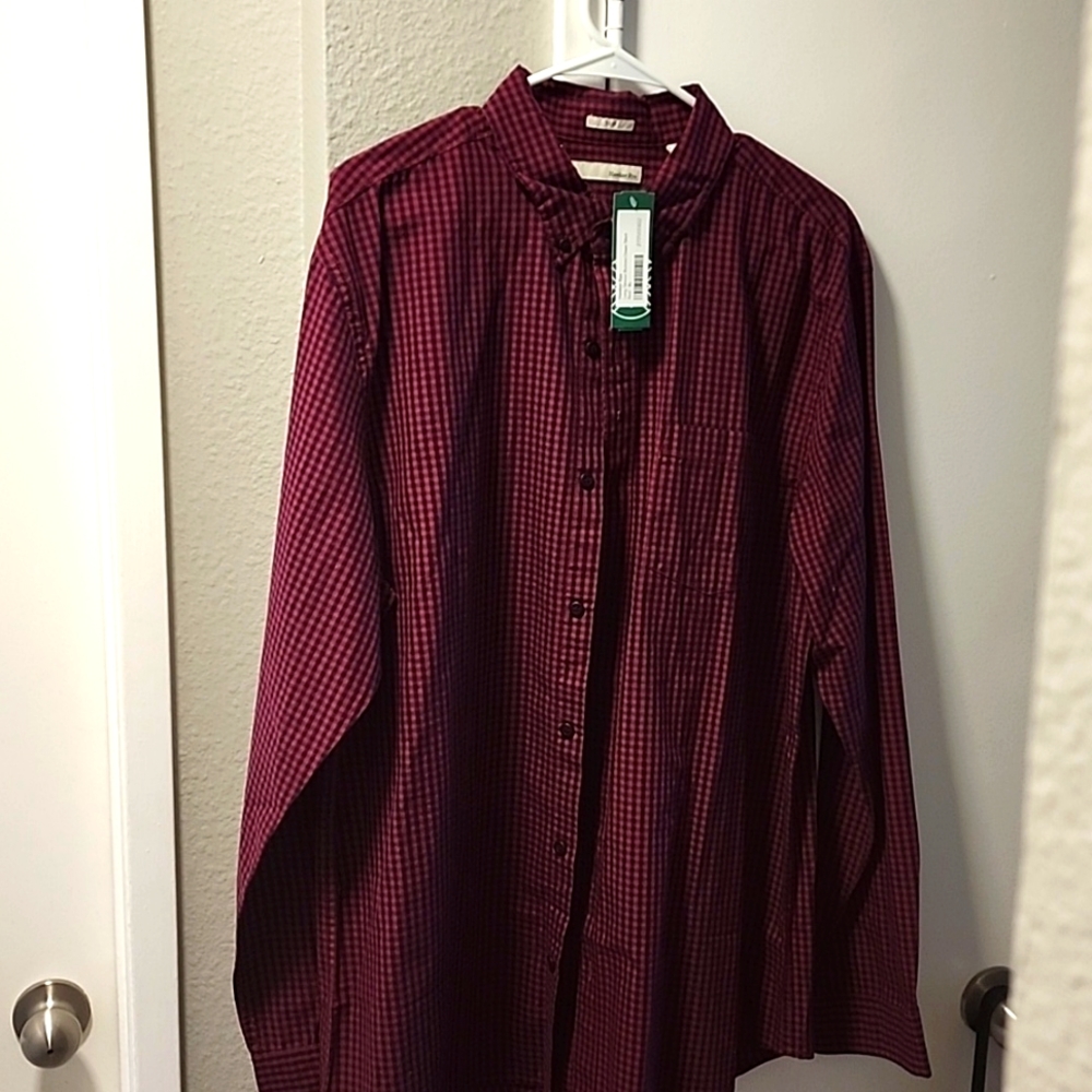 Hawker Rye slim XL long sleeve button up red and black shirt
